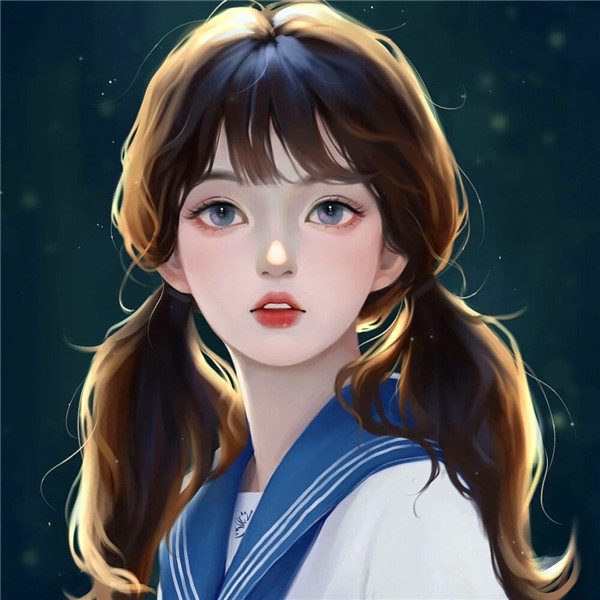超有质感的手绘头像女