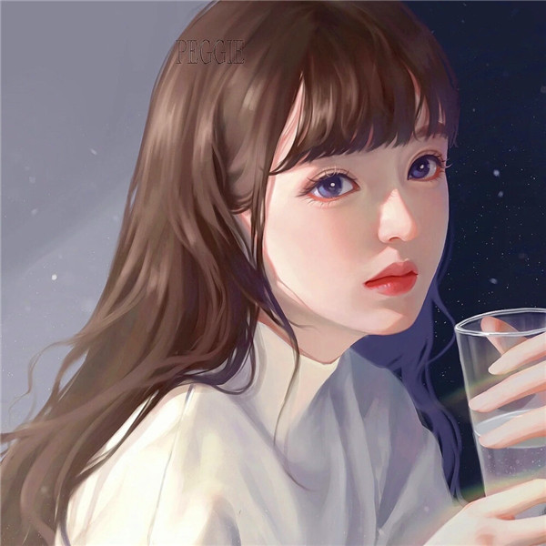 超有质感的手绘头像女