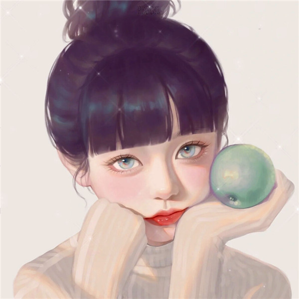 超有质感的手绘头像女