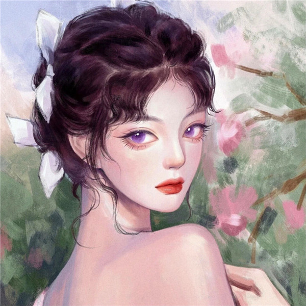 超有质感的手绘头像女