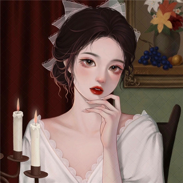 超有质感的手绘头像女