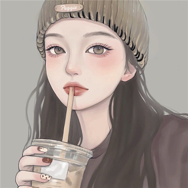 超有质感的手绘头像女