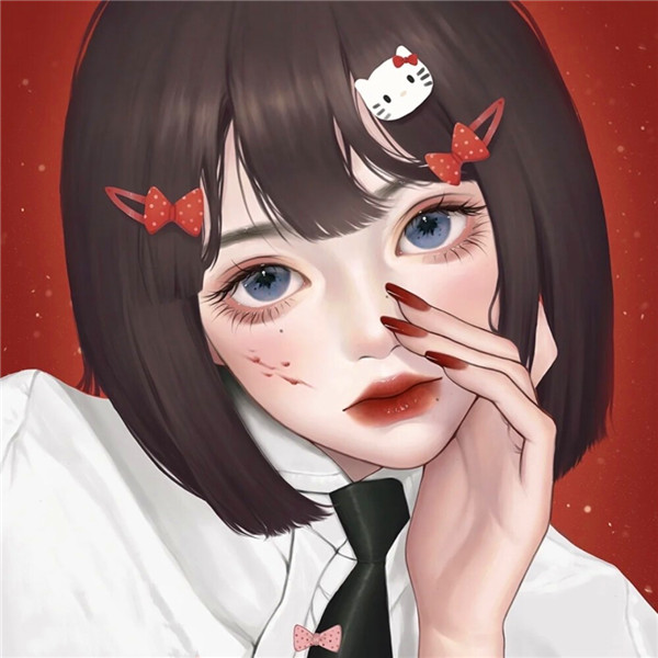 超有质感的手绘头像女
