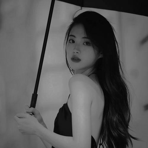 高冷范黑白女生头像