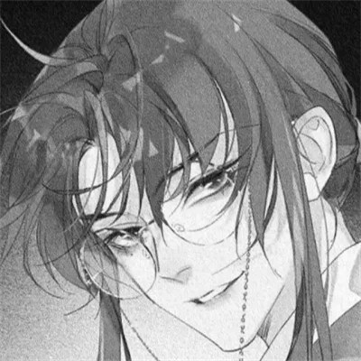 动漫男头黑白高级感