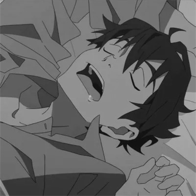 动漫男头黑白高级感
