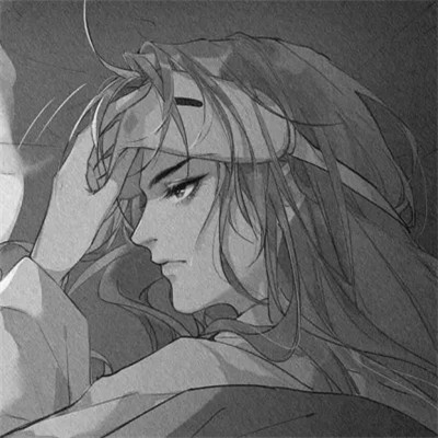 动漫男头黑白高级感