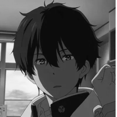 动漫男头黑白高级感