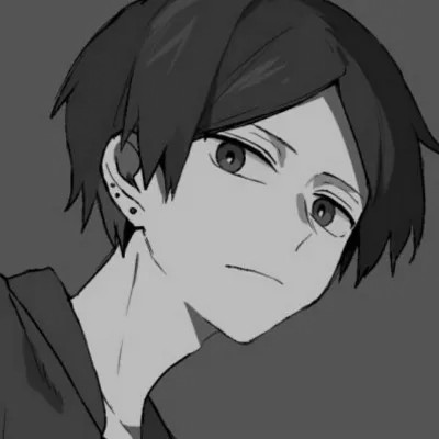 动漫男头黑白高级感