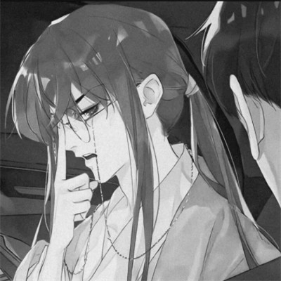 动漫男头黑白高级感