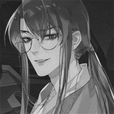 动漫男头黑白高级感