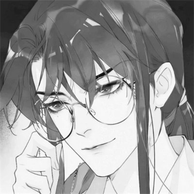 动漫男头黑白高级感