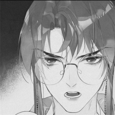 动漫男头黑白高级感