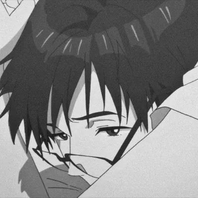 动漫男头黑白高级感