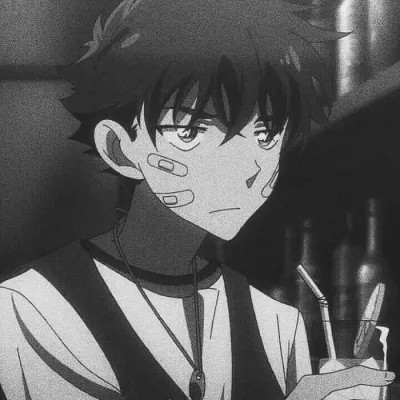 动漫男头黑白高级感