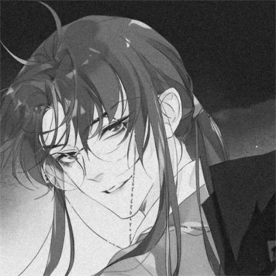 动漫男头黑白高级感