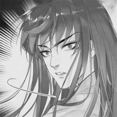 动漫男头黑白高级感