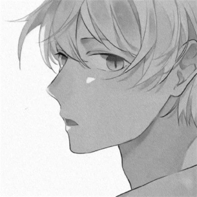 动漫男头黑白高级感