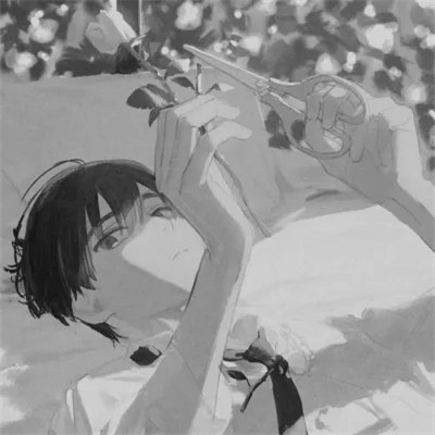 动漫男头黑白高级感