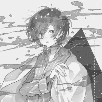 动漫男头黑白高级感