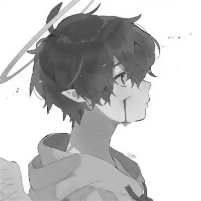 动漫男头黑白高级感