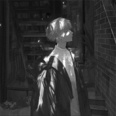 动漫男头黑白高级感