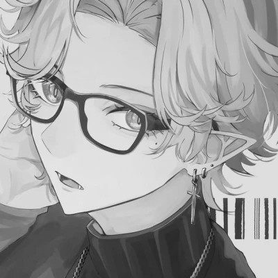 动漫男头黑白高级感