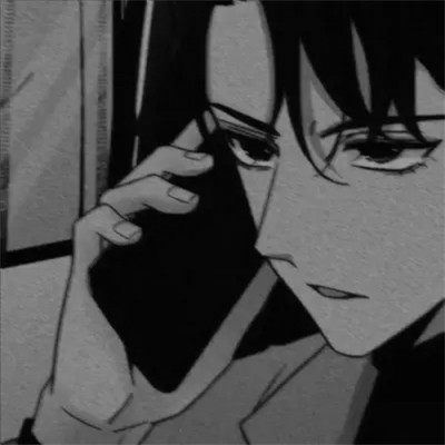 动漫男头黑白高级感