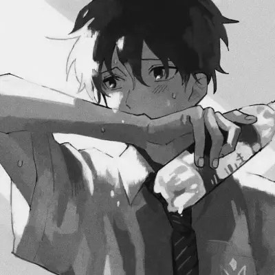 动漫男头黑白高级感