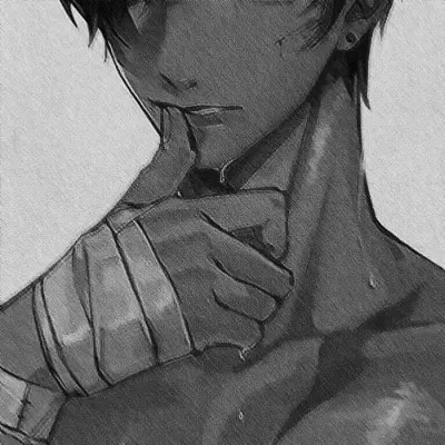 动漫男头黑白高级感