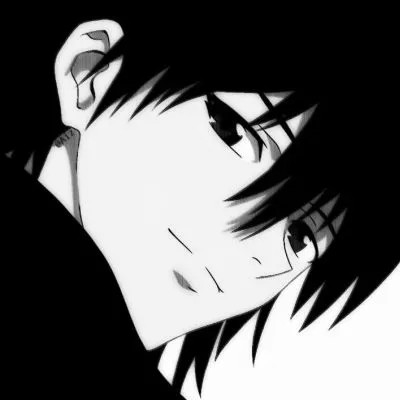 动漫男头黑白高级感