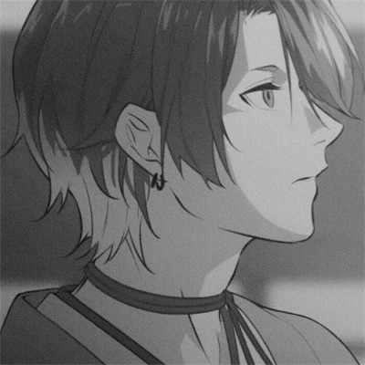 动漫男头黑白高级感