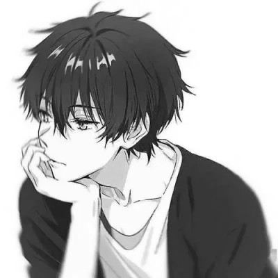 动漫男头黑白高级感