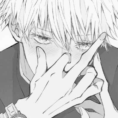 动漫男头黑白高级感