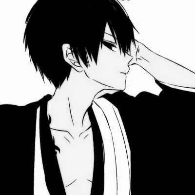 动漫男头黑白高级感