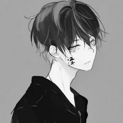黑白男生头像动漫高冷图片