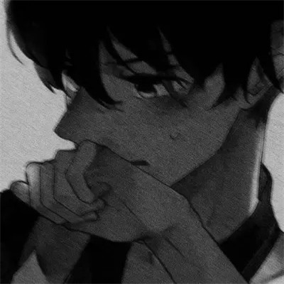 高冷男头像动漫黑白