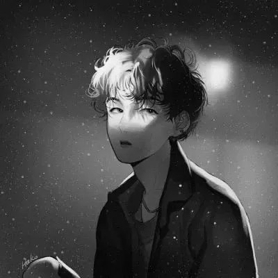 高冷男头像动漫黑白