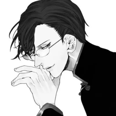 高冷男头像动漫黑白