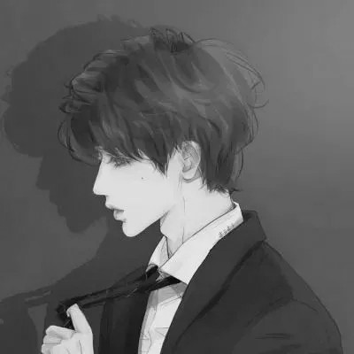 高冷男头像动漫黑白