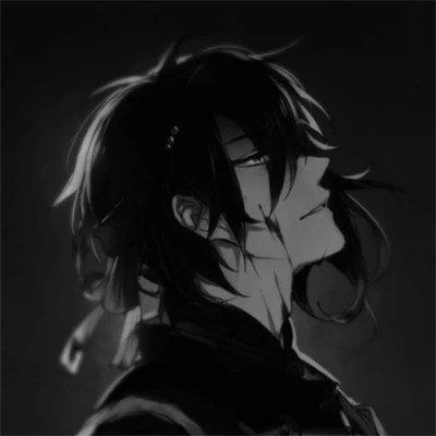 高冷男头像动漫黑白
