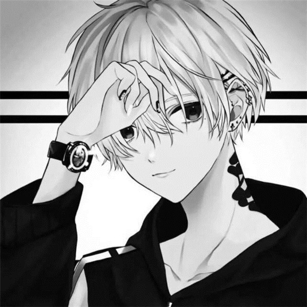 动漫男生高冷黑白头像