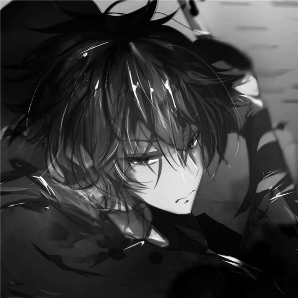动漫男生高冷黑白头像
