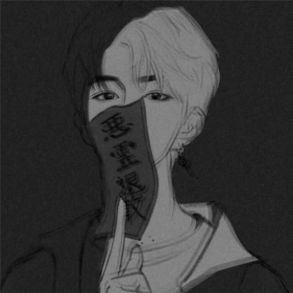 动漫男生高冷黑白头像