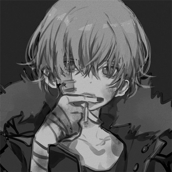 动漫男生高冷黑白头像