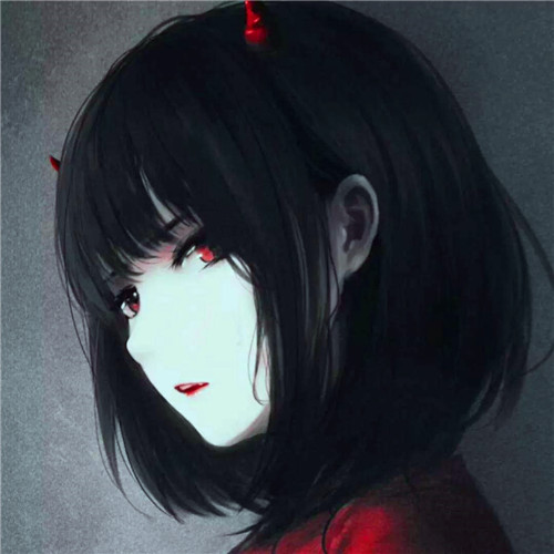 动漫高冷霸气暗黑女生头像图片