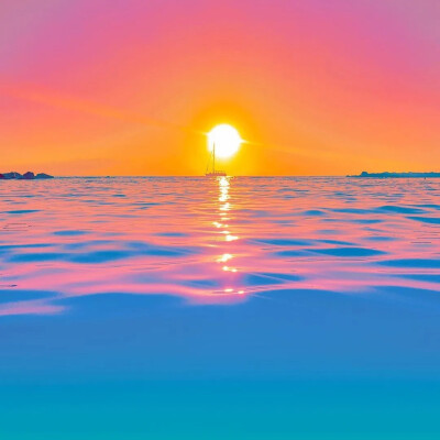 唯美黄昏风景头像