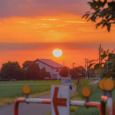 唯美黄昏风景头像