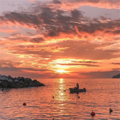 唯美黄昏风景头像