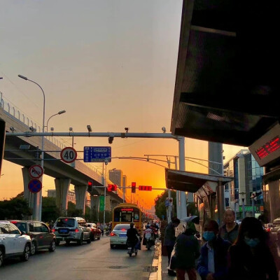 唯美黄昏风景头像